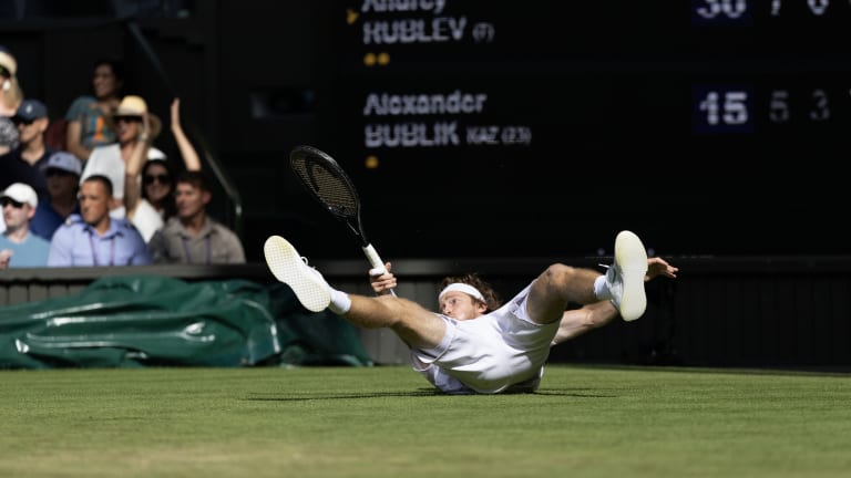 Rublev's last-second decision to dive for a stab forehand paid off in setting up double match point.